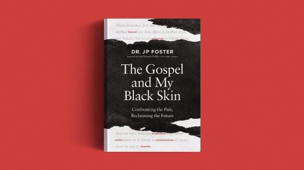 The book on a red background.
