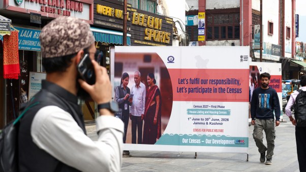 An awareness board for the 2027 Census in India.