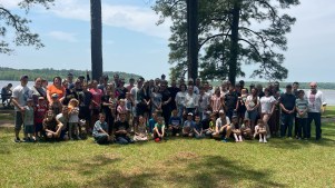 A monthly social gathering of Ukrainian families and volunteers in May 2024 at Noxubee Wildlife Refuge near Starkville, Mississippi.