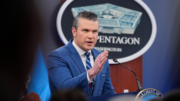 U.S. Secretary of War Pete Hegseth speaks during a press briefing at the Pentagon on April 08, 2026.