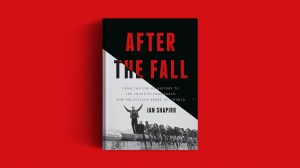 The book on a red background.