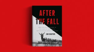 The book on a red background.